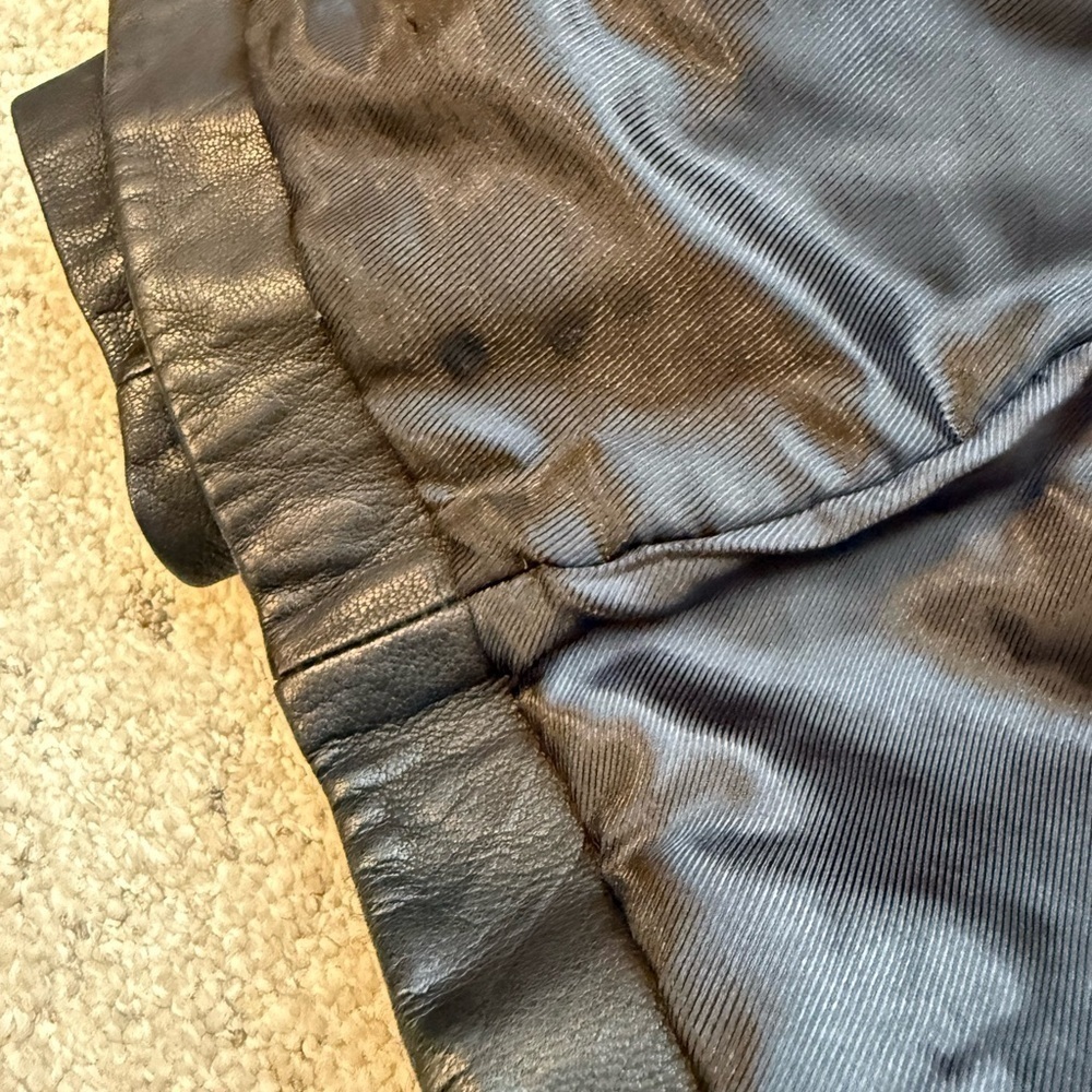WHET BLU New York size 8 EUC/MINT lightly lined Lux leather belted side zip moto - Picture 16 of 16